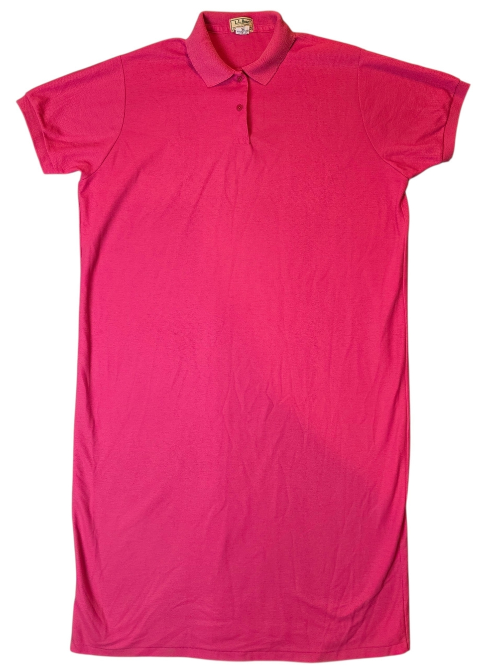 L.L. Bean Vintage Short Sleeve Polo Shirt Dress XL Pink U.S.A. Gorpcore Outdoor